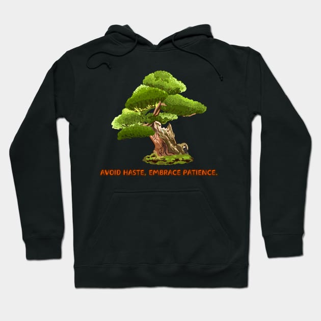 Avoid haste, embrace patience. Hoodie by HALLSHOP